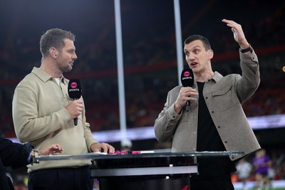 151125 - Wales v Japan - Quilter Nations Series - Dan Biggar and Sam Warburton working for TNT Sports