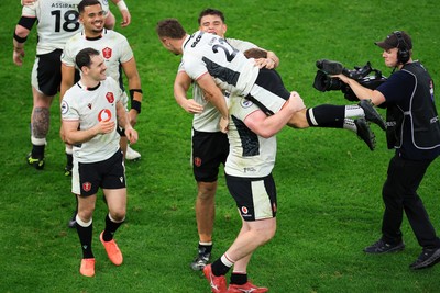 151125 - Wales v Japan - Quilter Nations Series - Jarrod Evans of Wales celebrates winning the game for Wales