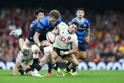 151125 - Wales v Japan - Quilter Nations Series - Warner Dearns of Japan loses the ball in a tackle