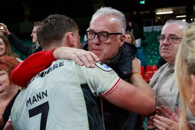 151125 - Wales v Japan - Quilter Nations Series - Alex Mann of Wales with fans at the end of the match