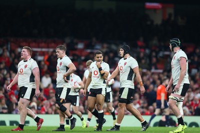151125 - Wales v Japan - Quilter Nations Series - L to R: Rhys Carre, Alex Mann, Ben Thomas, Dafydd Jenkins and Adam Beard of Wales