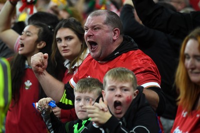 151125 - Wales v Japan - Quilter Nations Series - Wales fans celebrate as the winning kick goes through the posts