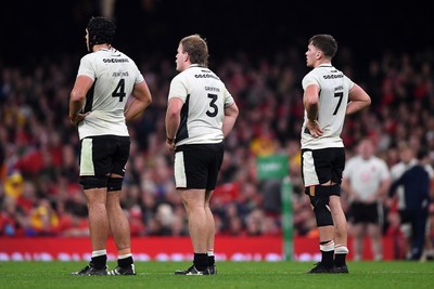 151125 - Wales v Japan - Quilter Nations Series - Dafydd Jenkins of Wales, Archie Griffin of Wales and Alex Mann of Wales