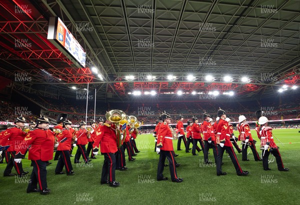 151125 - Wales v Japan, Quilter Nations Series - The band march out at the Principality Stadium 
