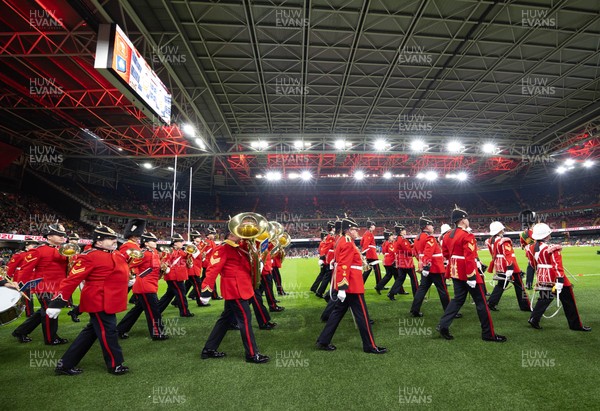 151125 - Wales v Japan, Quilter Nations Series - The band march out at the Principality Stadium 
