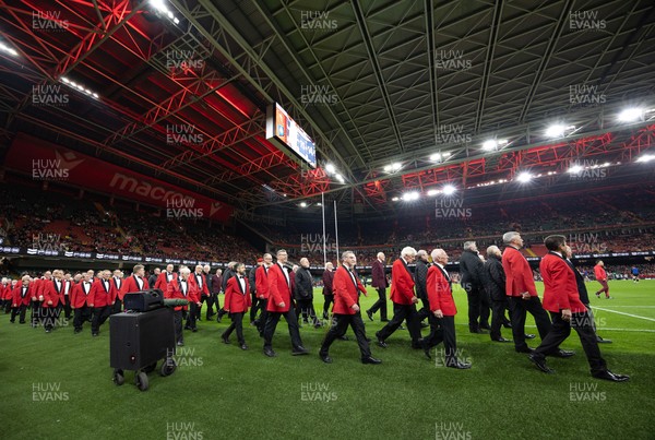 151125 - Wales v Japan, Quilter Nations Series - The band march out at the Principality Stadium 