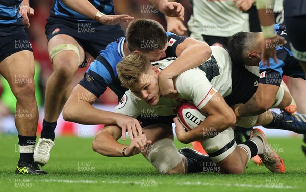 151125 - Wales v Japan, Quilter Nations Series - Taine Plumtree of Wales goes for the line