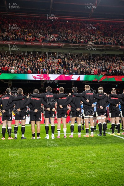 151125 - Wales v Japan - Quilter Nations Series - Wales during the anthem