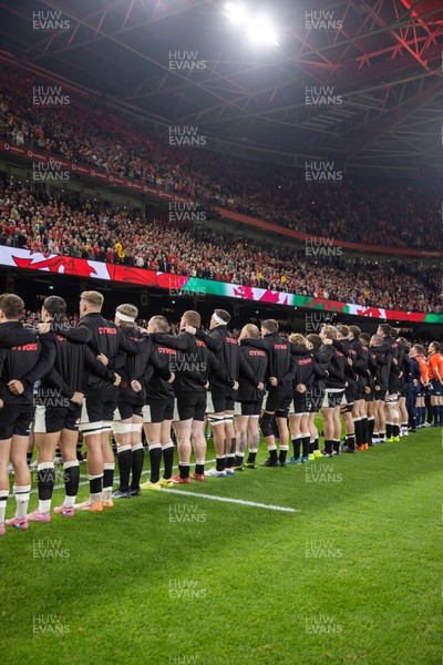 151125 - Wales v Japan - Quilter Nations Series - Wales during the anthem