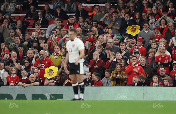 151125 - Wales v Japan - Quilter Nations Series - The crowd hold their breath as Jarrod Evans of Wales lines up the winning kick