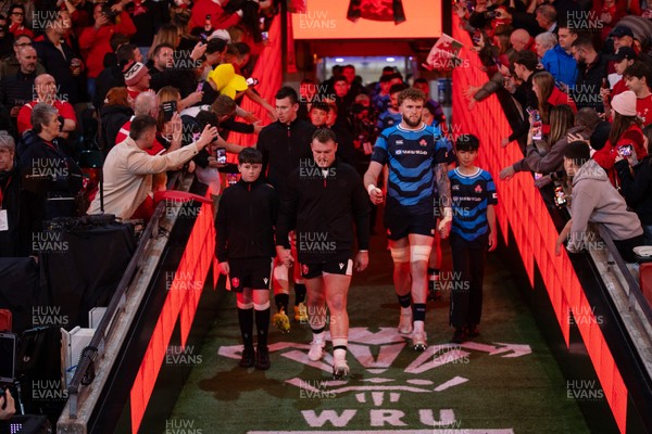 151125 - Wales v Japan - Quilter Nations Series - Teams walk down the tunnel at the start of the match