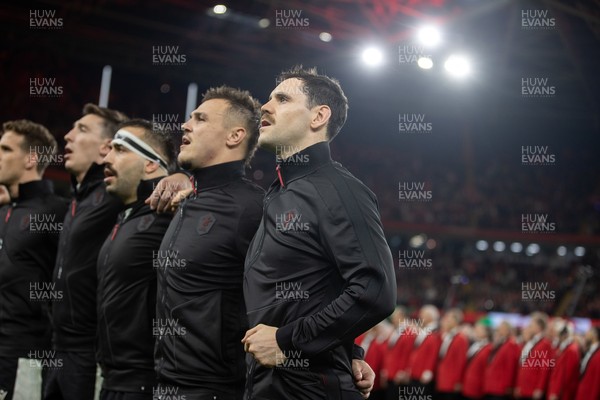 151125 - Wales v Japan - Quilter Nations Series - Tomos Williams of Wales sings the anthemm
