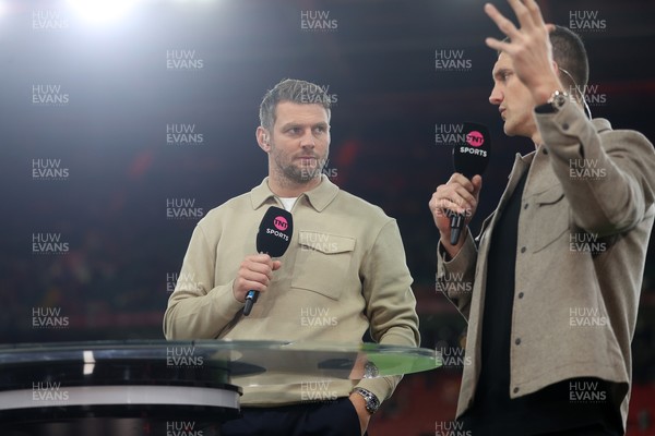 151125 - Wales v Japan - Quilter Nations Series - Dan Biggar and Sam Warburton working for TNT Sports