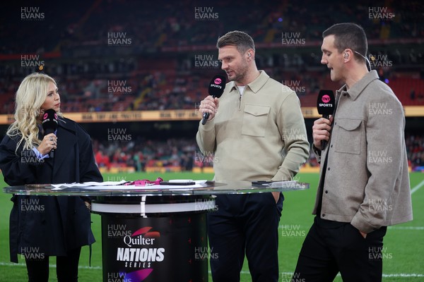 151125 - Wales v Japan - Quilter Nations Series - Dan Biggar and Sam Warburton working for TNT Sports