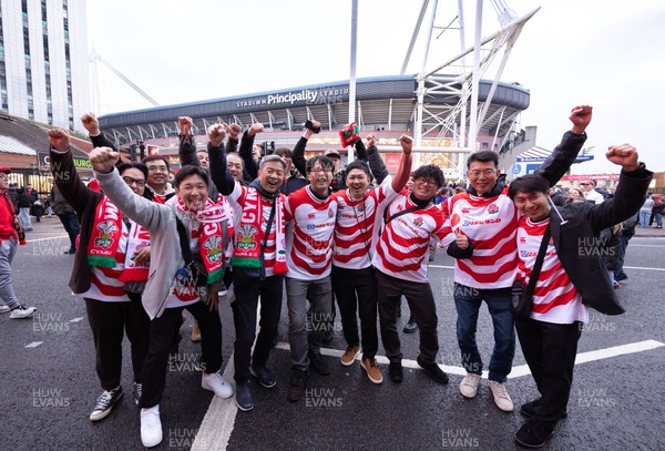 151125 - Wales v Japan, Quilter Nations Series -Japanese supporters outside the Principality Stadium