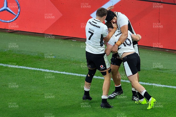 151125 - Wales v Japan - Quilter Nations Series - Dan Edwards of Wales celebrates after scoring 