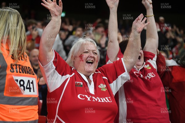 151125 - Wales v Japan - Quilter Nations Series - Wales fans celebrate as the winning kick goes through the posts