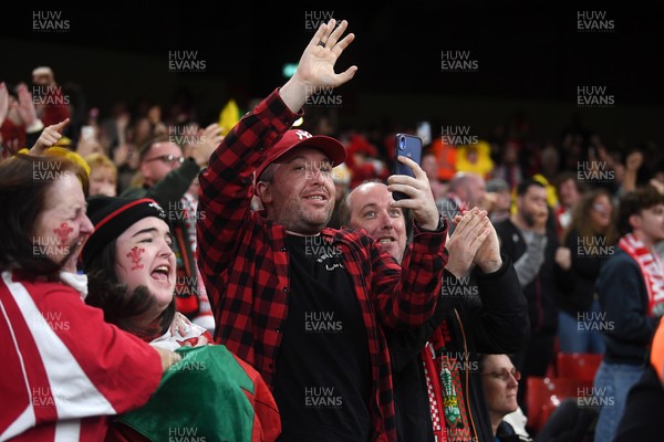 151125 - Wales v Japan - Quilter Nations Series - Wales fans celebrate as the winning kick goes through the posts
