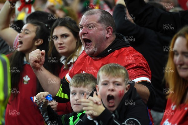151125 - Wales v Japan - Quilter Nations Series - Wales fans celebrate as the winning kick goes through the posts