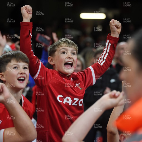 151125 - Wales v Japan - Quilter Nations Series - Wales fans celebrate as the winning kick goes through the posts