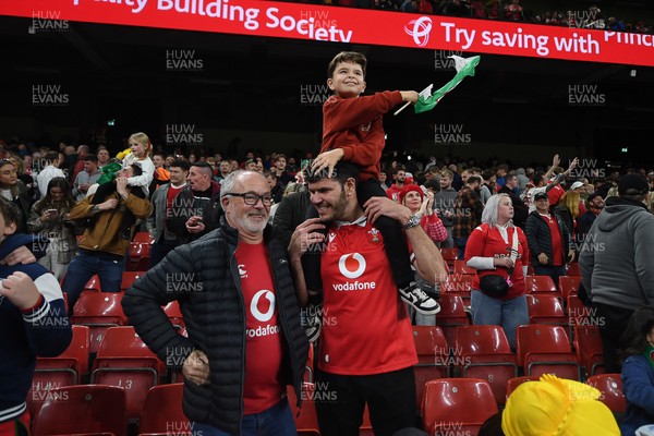 151125 - Wales v Japan - Quilter Nations Series - Wales fans celebrate as the winning kick goes through the posts