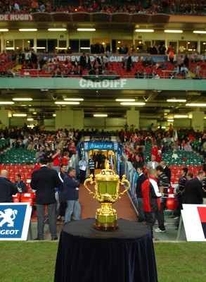 20.09.07 - Wales v Japan - Rugby World Cup 2007 - The Webb Ellis trophy sits at the end of the tunnel at the Millennium Stadium, Cardiff 