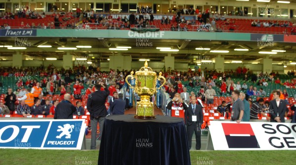 20.09.07 - Wales v Japan - Rugby World Cup 2007 - The Webb Ellis trophy sits at the end of the tunnel at the Millennium Stadium, Cardiff 