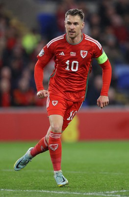 280323 - Wales v Latvia - European Championship Qualifier - Group D - Aaron Ramsey of Wales 