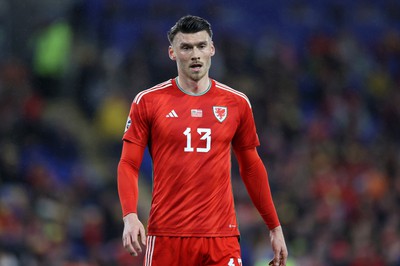 280323 - Wales v Latvia - European Championship Qualifier - Group D - Kieffer Moore of Wales 