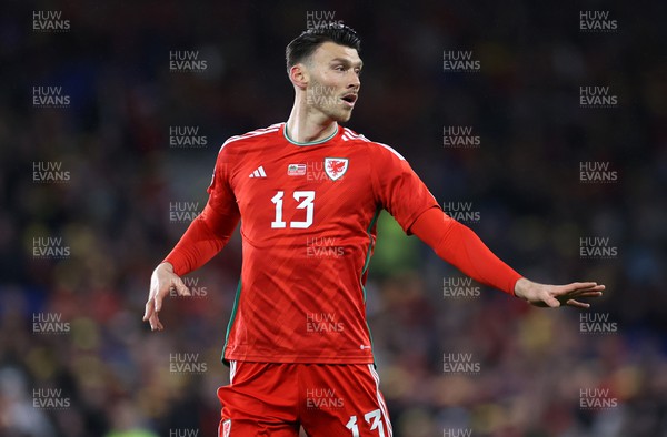 280323 - Wales v Latvia - European Championship Qualifier - Group D - Kieffer Moore of Wales 