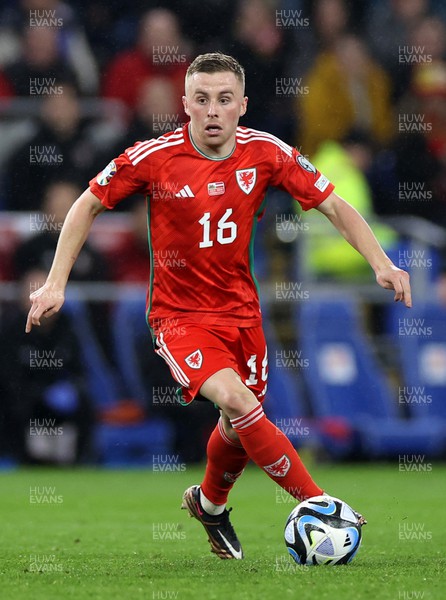 280323 - Wales v Latvia - European Championship Qualifier - Group D - Joe Morrell of Wales 