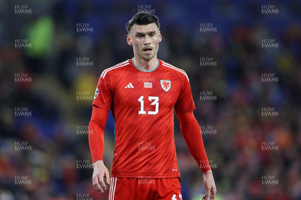 280323 - Wales v Latvia - European Championship Qualifier - Group D - Kieffer Moore of Wales 