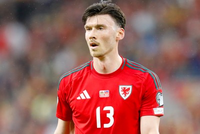 060625 - Wales v Liechtenstein - 2026 FIFA World Cup Qualifying - Kieffer Moore of Wales
