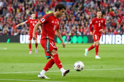 060625 - Wales v Liechtenstein - 2026 FIFA World Cup Qualifying - Brennan Johnson of Wales