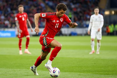 060625 - Wales v Liechtenstein - 2026 FIFA World Cup Qualifying - Brennan Johnson of Wales