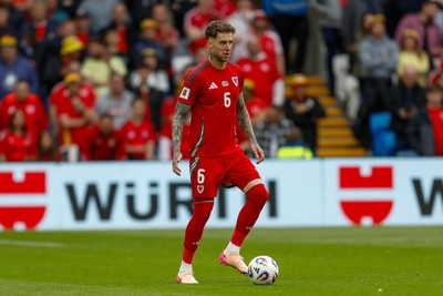 060625 - Wales v Liechtenstein - 2026 FIFA World Cup Qualifying - Joe Rodon of Wales