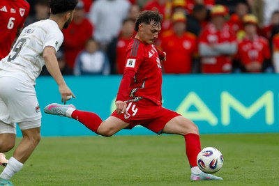 060625 - Wales v Liechtenstein - 2026 FIFA World Cup Qualifying - Connor Roberts of Wales