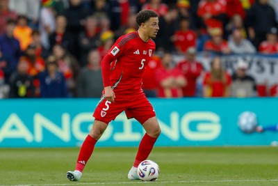 060625 - Wales v Liechtenstein - 2026 FIFA World Cup Qualifying - Ethan Ampadu of Wales