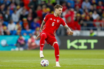 060625 - Wales v Liechtenstein - 2026 FIFA World Cup Qualifying - Joe Rodon of Wales