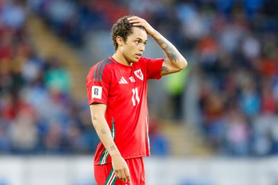 060625 - Wales v Liechtenstein - 2026 FIFA World Cup Qualifying - Brennan Johnson of Wales