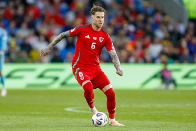 060625 - Wales v Liechtenstein - 2026 FIFA World Cup Qualifying - Joe Rodon of Wales