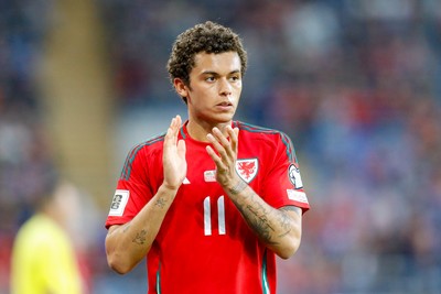 060625 - Wales v Liechtenstein - 2026 FIFA World Cup Qualifying - Brennan Johnson of Wales