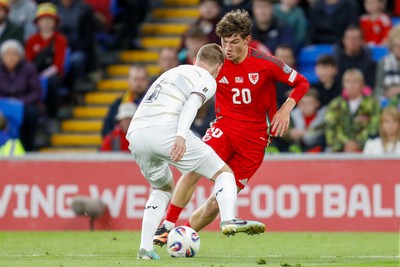 060625 - Wales v Liechtenstein - 2026 FIFA World Cup Qualifying - Lewis Koumas of Wales