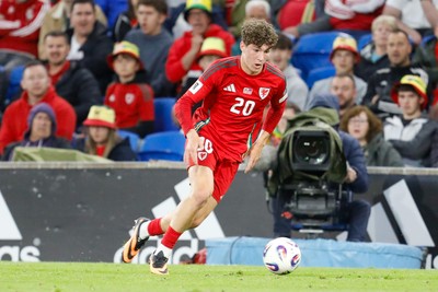 060625 - Wales v Liechtenstein - 2026 FIFA World Cup Qualifying - Lewis Koumas of Wales