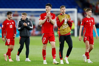 060625 - Wales v Liechtenstein - 2026 FIFA World Cup Qualifying - Wales players applaud fans after the game