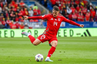 060625 - Wales v Liechtenstein - 2026 FIFA World Cup Qualifying - Connor Roberts of Wales