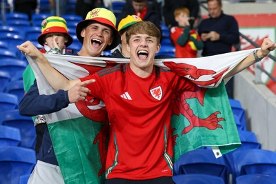 060625 - Wales v Liechtenstein - 2026 FIFA World Cup Qualifying - Wales fans celebrate after game