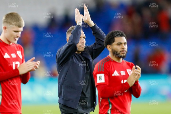 060625 - Wales v Liechtenstein - 2026 FIFA World Cup Qualifying - Wales Head Coach Craig Bellamy applauds fans after the game