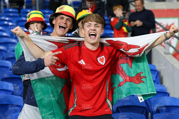 060625 - Wales v Liechtenstein - 2026 FIFA World Cup Qualifying - Wales fans celebrate after game