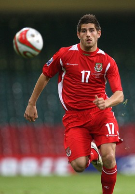 11.10.08 ... Wales v Liechtenstein, World Cup Qualifying Match Group 4, Millennium Stadium, Cardiff - Wales' Ched Evans  